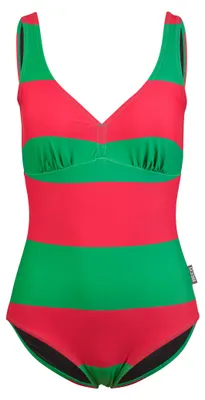 Produktbild von BECO the world of aquasports Badeanzug Hawaii Breeze mit formendem Sitz und femininem V-Ausschnitt pink-grün 44