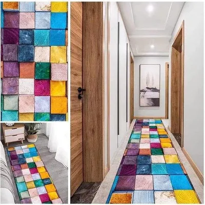 Imagen del producto de Unnyqoos® Alfombra rectangular, 60 x 300 cm – diseño vintage colorido, 100% polipropileno, antideslizante y lavable, ideal para pasillos, cocinas, dormitorios y salones