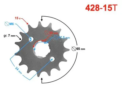 Produktbild von Moretti 15/428 Abtriebsritzel für TZ125