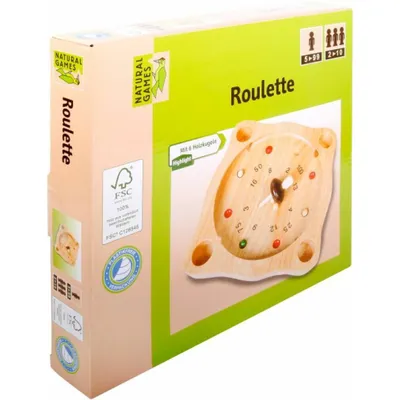 Produktbild von Natural Games Roulette 22 cm, Geschicklichkeitsspiel, für 2-10 Spieler, ca. 24,5x22x4 cm, ab 5 Jahren
