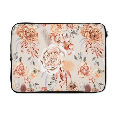 Produktbild von MuchoWow® Laptop Hülle 14 ZollRosen - Blumen - Muster Laptoptasche - Laptoptasche - Stoßsicher - Schutzhaube