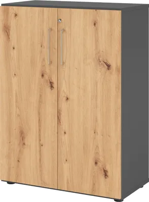 Produktbild von bümö smart Aktenschrank - 3 Ordnerhöhen - Nachbildung: Graphit/Asteiche