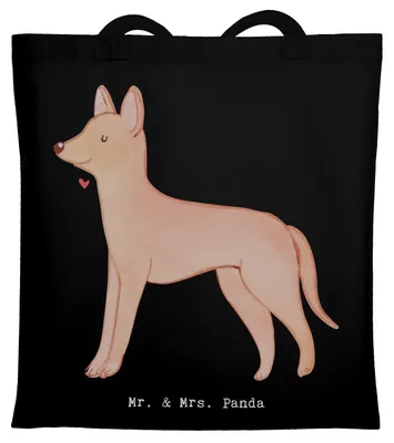 Produktbild von Mr. & Mrs. Panda Tragetasche Pharaonenhund Moment - Schwarz - Geschenk, Tote Bag, Laptoptasche, Schultasche, Pharaoh Hound, Tasche, Kelb Tal-Fenek, Jutebeutel