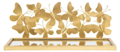 Produktbild von Mauro Ferretti Wandregal Schmetterlinge 2er-Set 43x19,2x16,5 cm gold