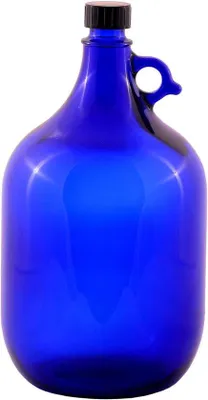 Produktbild von Famanu Glasflasche 5 Liter - Blau mit Schraubverschluss