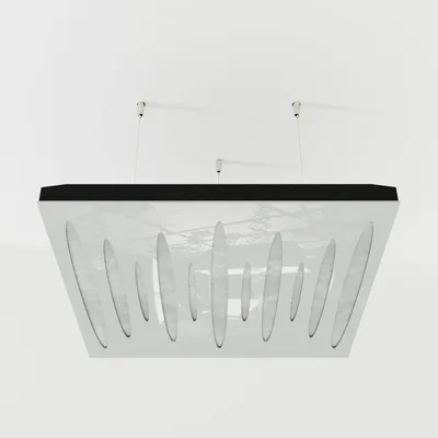 Produktbild von 4er-Set Akustik-Deckenpaneele PULSAR Samt 50x50x5 cm, Weißer Kunststoff/Weiß