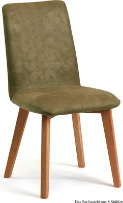 Produktbild von Esszimmerstuhl (8er-Set) Darci 47x92x60 Eiche geölt/Olivgrün