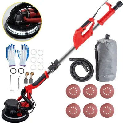 Produktbild von Exzenterschleifer Schleifmaschine - Trockenbauschleifer Werkzeug 225mm 750W - Schleifmaschine mit Streifenweise Vakuumbeutel - Handschuhe - Schutzbrille