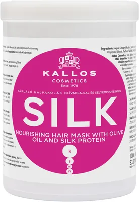 Obrázok produktu pre Kallos KJMN Silk with Olive oil and Silk protein 1000ml, 1000 ml, Unisex, Vysušené vlasy, Výživný, Lesk, Olivový olej, Hrniec