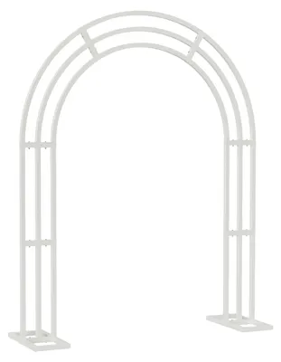 Obrázek produktu pro Velký kovový oblouk – stojan na pozadí pro svatbu – obdélníkový rám 200x60x260 cm – pro svatební oslavy, zásnuby – bílý