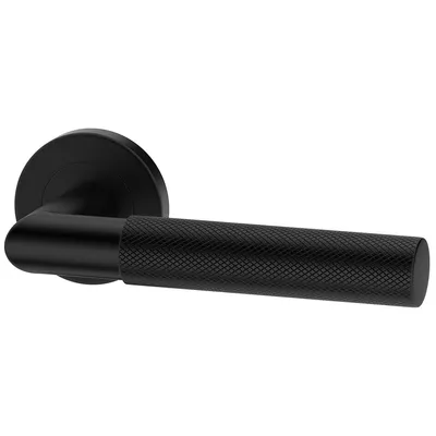 Produktbild von Schwarz Rund Türgriff BAUHAUSE ohne Schlossrosette; Türbeschlag; Türdrücker; Schwarz Türklinke; Rund-Rosette; Edelstahl Schwarz Pulverbeschichtet