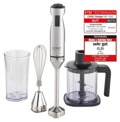 Productafbeelding van Caso HB 1000, staafblender, 1000 W, zwart, roestvrij staal, transparant