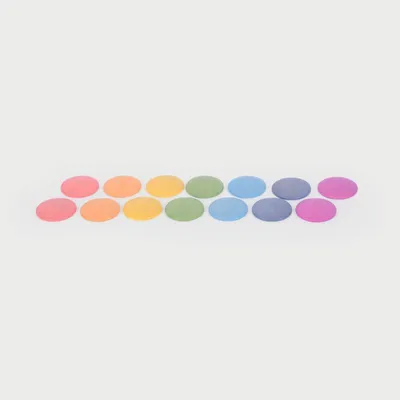 Immagine prodotto di Dischi di legno arcobaleno TickiT - giocattolo educativo 14 pezzi
