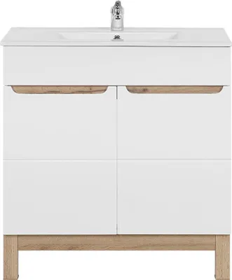 Image de Blanc lavabo avec meuble bas de haute qualité salle de bains meubles 80cm