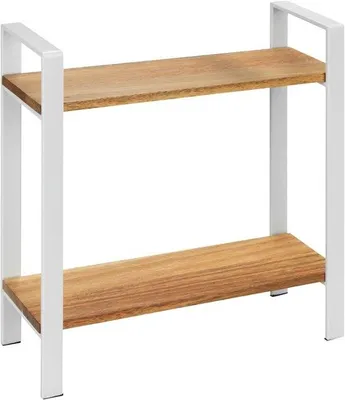 Produktbild von Famanu Küchenregal mit 2 Etagen aus Holz und Metall - Weiß