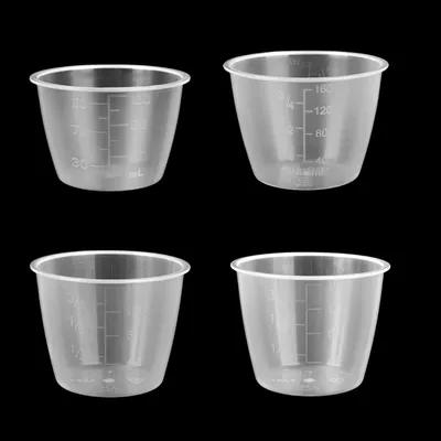 Produktbild von Reismessbecher 4 Stück transparent 120ml 160ml 180ml PP Kunststoff