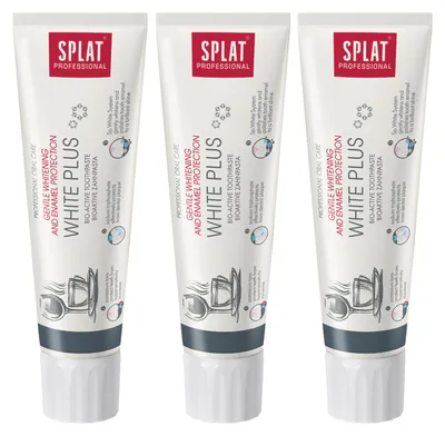 Produktbild von SPLAT - Zahnpasta - 3er Pack - White Plus - Aufhellend - Für Schmerzempfindliche Zähne