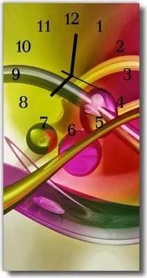 Produktbild von Tulup Glasuhr Wanduhr Küchenuhr Echt-Glas 30x60 Abstrakt Mehrfarbig