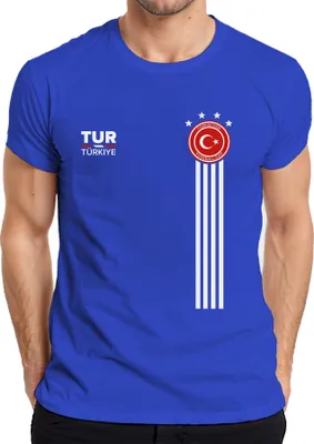 Immagine prodotto di Maglietta da uomo della Coppa del Mondo di calcio della Turchia, Blu, S