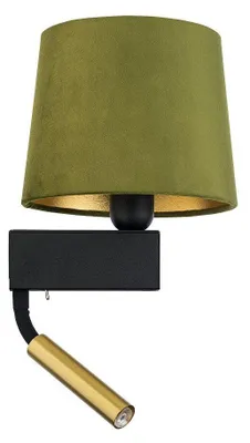 Produktbild von Wohnliche Wandleuchte mit Schalter Lesearm Stoffschirm Wohnzimmer Schlafzimmer Wandlampe LEONIE