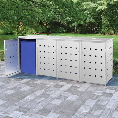 Produktbild von Ankonbej Mülltonnenbox für 4 Tonnen 240 L Edelstahl