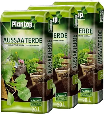Produktbild von Aussaaterde für Aussaat und Weiterkultur, locker, nährstoffarm, beugt Verschlämmung vor, 3x20l