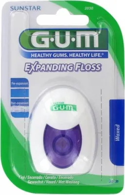 Image de Sunstar GUM Fil dentaire extensible, 30m, Nettoyage précis et protection des espaces interdentaires