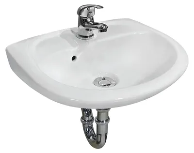 Produktbild von sanicomfort Waschtischset BASIC 45cm, weiß inkl. Armatur und Zubehör