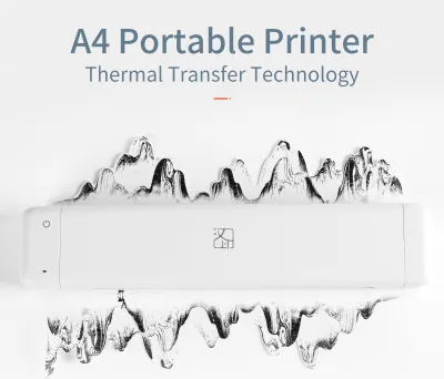 Zdjęcie produktu dla HPRT MT800 Przenośna drukarka termotransferowa A4 z łącznością bezprzewodową i USB z komputerem przenośnym do biura, szkoły, samochodu i podróży z rolką taśmy barwiącej 1 szt. kompatybilna z systemem Windows Drukowanie bez atramentu PDF