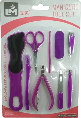 Zdjęcie produktu dla Zestaw akcesoria manicure separator nożyczki tarka fioletowy