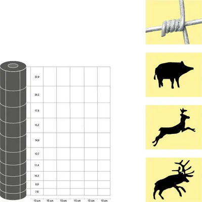 Produktbild von Weidezaun / Knotengeflecht Taurus schwer, Rollenlänge: 50 m, Kantendrähte: ø 3 mm, Draht: ø 2,5 mm - Höhe: 140 cm