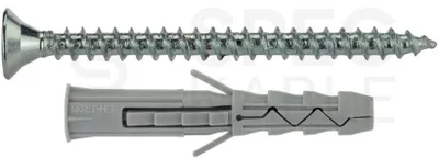 Immagine prodotto di Set tassello KRX 8x40m e vite PZ 4x45mm, blister 14 pezzi