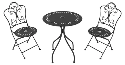 Image de Ensemble de table et chaises bistro en métal pour l'extérieur, pour 3 personnes