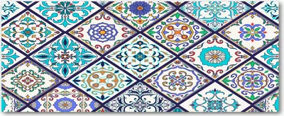 Produktbild von Tulup® Glas-Bild Wandbild aus Glas - 125x50 - Wandkunst - Wandbild hinter gehärtetem Sicherheitsglas - Dekorative Wand für Küche & Wohnzimmer  - Sonstige - Keramikfliesen - Mehrfarbig
