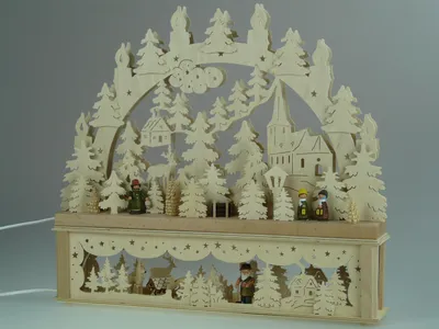 Produktbild von Original Erzgebirgischer Marken Schwibbogen Lichterbogen 50 x 43 cm K50-4_41