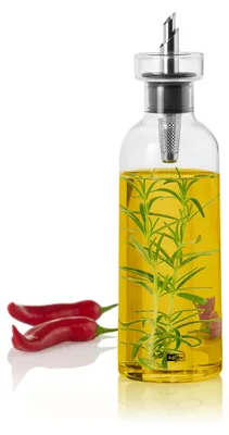 Produktbild von AdHoc Öl- / Essigspender AromaPour, mit original AdHoc PreciseFlow, Füllmenge ca. 500 ml, Glas/Edelstahl/Silikon, D: 7 cm, H: 24,5 cm