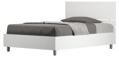 Immagine prodotto di Letto 1 Piazza e Mezzo 120x190 cm con Rete Demas Testata Dritta Bianco Frassino
