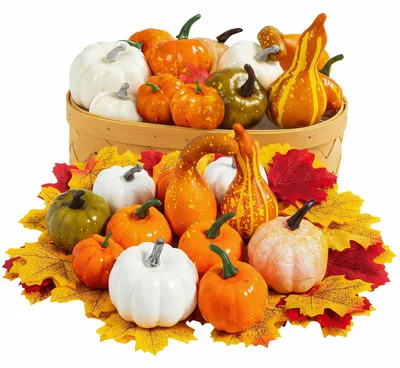 Produktbild von Famanu Herbstdekoration Set 86 Teile - Kunstpumpkins, Eicheln, Ahornblätter