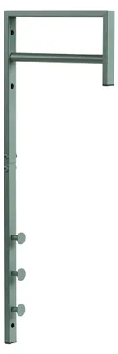 Image de Porte-manteau mural Trento en métal vert sauge avec barre et crochets