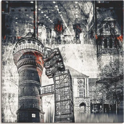 Produktbild von ARTland Leinwandbild Mülheim an der Ruhr - Stadtcollage 01 Größe: 50x50 cm