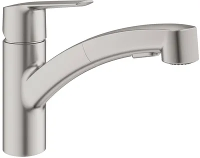 Produktbild von Grohe QuickFix Start - Spültisch Einhebelmischer mit ausziehbarer Brause, Supersteel