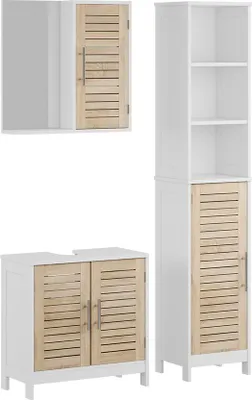 Produktbild von Badmöbel-Set Vicco Looma Weiß/Eiche 3 Teile, Model 58458