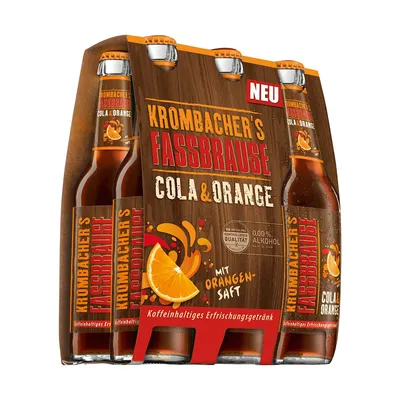 Image de Boisson rafraîchissante Krombacher Fassbrause Cola Orange 330ml 6er Pack