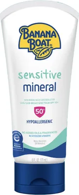 Produktbild von Banana Boat | Opalovací krém Sensitive Mineral SPF 50 - 177 ml - voděodolný - hypoalergenní
