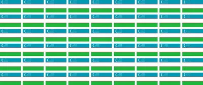 Produktbild von Mini Aufkleber Set - Pack glatt - 20x12mm - selbstklebender Sticker - Usbekistan - Flagge / Banner / Standarte fürs Auto, Büro, zu Hause und die Schule - 54 Stück