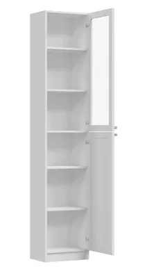 Produktbild von Vitrine 40Cm Pafos Weiss Glas Hdf Set