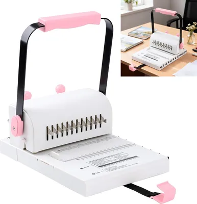 Produktbild von 12-Loch Bindemaschine, Doppelring Spiralbinder, Locher für DIY Notizbücher, Scrapbooks, Schule und Büro