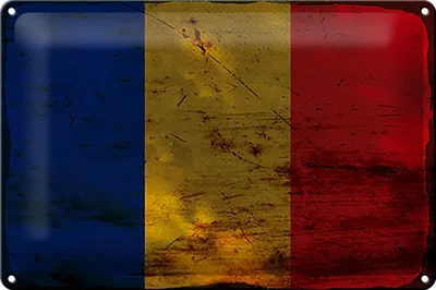 Produktbild von Blechschild Flagge Rumänien 30x20cm Flag of Romania Rost