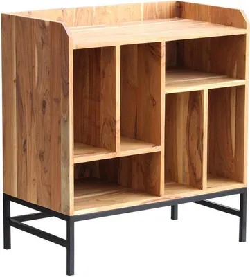 Produktbild von Miliboo - Sideboard für Schallplatten aus Akazienholz und Metall BLUES