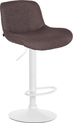 Produktbild von CLP Barhocker Solon Weiß höhenverstellbar und drehbar mit Rückenlehne dunkelbraun Material Stoff